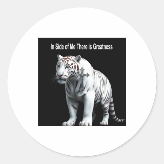 Tiger - Within Me There Is Greatness Sticker  (Voorkant)