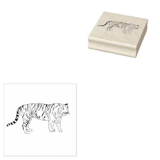 Tiger Wood Art Stamp Rubberstempel (Gestempeld)