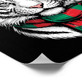 Tiger Xmas Santa Hat F Kerstkostuum Poster (Hoek)
