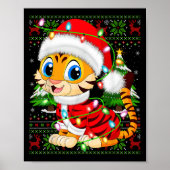 Tiger Xmas Sweater Style Ugly Santa Tiger Christma Poster (Voorkant)