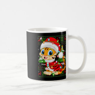 Tiger Xmas Trui Stijl Lelijk Santa Tiger Kerstmis Koffiemok
