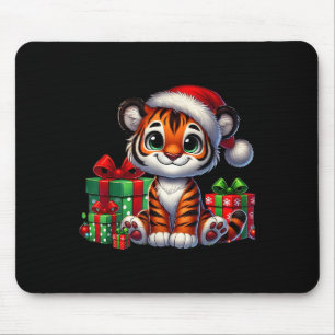 Tiger Xmas Verlichting Santa Hat Tiger Kerstmis Muismat