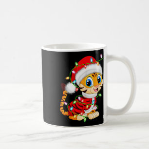 Tiger Xmas Verlichting Santa Kostuum Tiger Kerstmi Koffiemok
