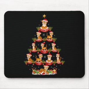 Tiger Xmas Verlichting Santa Tiger Kerstboom Muismat