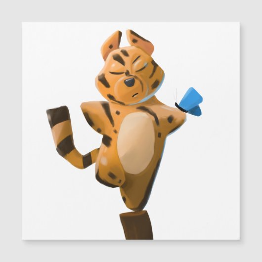 Tiger Year Cartoon Magnet - Schattigee dierenriem  (Voorkant)