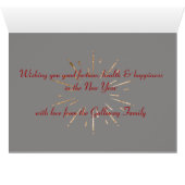 Tiger Zodiac Welcome 2022 Custom Gold Glitter Kaar (Binenzijde Horizontaal (Onderkant))