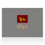Tiger Zodiac Welcome 2022 Custom Gold Glitter Kaar (Binnen Horizontaal (Boven))