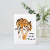Tiger Zoo Verjaardagsfeestuitnodigingen Kaart (Staand voorkant)