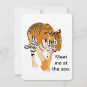 Tiger Zoo Verjaardagsfeestuitnodigingen Kaart (Voorkant)