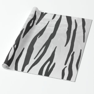 Tiger zwart-wit afdrukken cadeaupapier