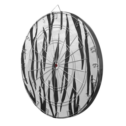 Tiger zwart-wit afdrukken dartbord (Voorkant Rechts)
