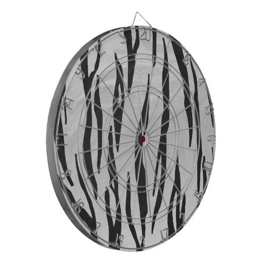 Tiger zwart-wit afdrukken dartbord (Voorkant Links)