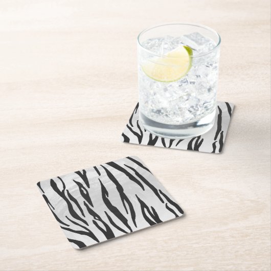 Tiger zwart-wit afdrukken kartonnen onderzetters (Insitu)