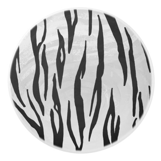 Tiger zwart-wit afdrukken keramische knop (Voorkant)