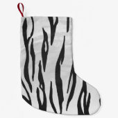 Tiger zwart-wit afdrukken kleine kerstsok (Voorkant)