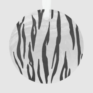 Tiger zwart-wit afdrukken ornament