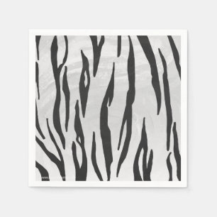 Tiger zwart-wit afdrukken servet