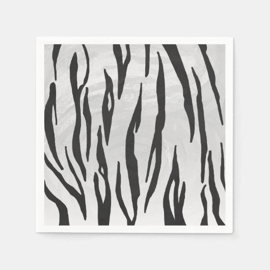 Tiger zwart-wit afdrukken servetten (Voorkant)