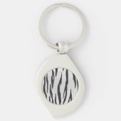 Tiger zwart-wit afdrukken sleutelhanger (Voorkant)
