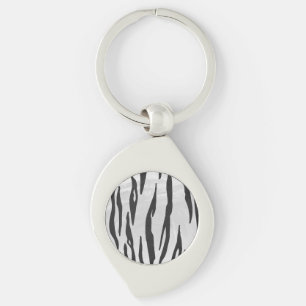 Tiger zwart-wit afdrukken sleutelhanger