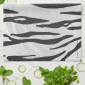 Tiger zwart-wit afdrukken theedoek (Gevouwen)