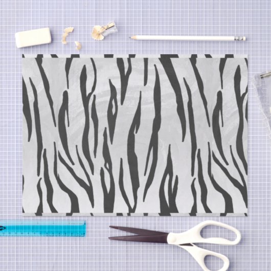 Tiger zwart-wit afdrukken tissuepapier (Craft)