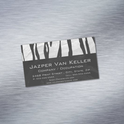 Tiger zwart-wit afdrukken visitekaartje magneet (Voorbeeld)