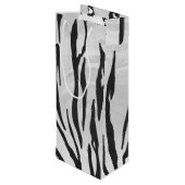 Tiger zwart-wit afdrukken wijn cadeautas (Achterkant Gekanteld)