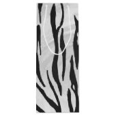 Tiger zwart-wit afdrukken wijn cadeautas (Achterkant)