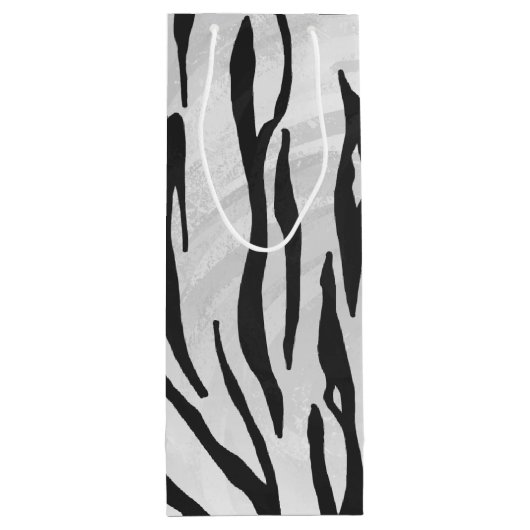 Tiger zwart-wit afdrukken wijn cadeautas (Achterkant)