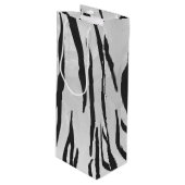 Tiger zwart-wit afdrukken wijn cadeautas (Voorkant Gekanteld)