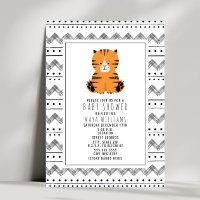 Tiger zwart-wit patroonpatroon Baby shower