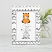 Tiger zwart-wit patroonpatroon Baby shower Kaart (Staand voorkant)