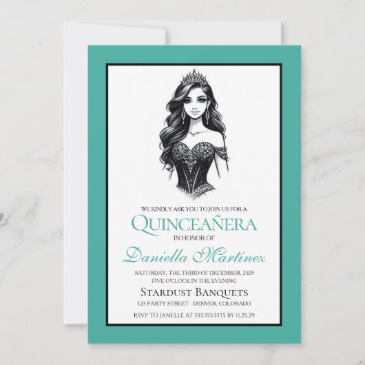 Tigeraarde Quinceañera meisje Kaart (Voorkant)