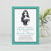 Tigeraarde Quinceañera meisje Kaart (Staand voorkant)