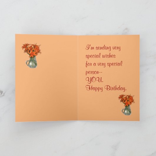 TigerLilyBday-customize Kaart (Binnen)