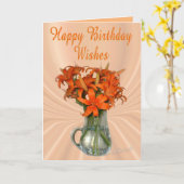 TigerLilyBday-customize Kaart (Gele Bloem)