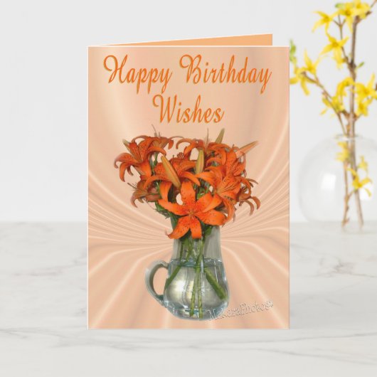 TigerLilyBday-customize Kaart (Gele Bloem)