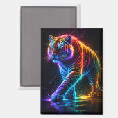 Tigermagnet in Neonfarben Magneet (Voorkant / Achterkant)