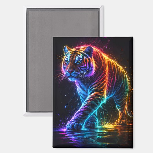 Tigermagnet in Neonfarben Magneet (Voorkant / Achterkant)