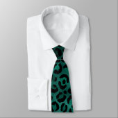 Tigermotief in Teal Metaal Stropdas (Gebonden)