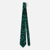 Tigermotief in Teal Metaal Stropdas (Voorkant)