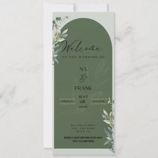 TigerNa Elegant Floral Wedding Invitation Kaart