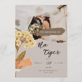 TigerNa Romantic Botanical Flat Card