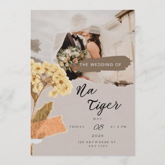TigerNa Romantic Botanical Flat Card (Voorkant)