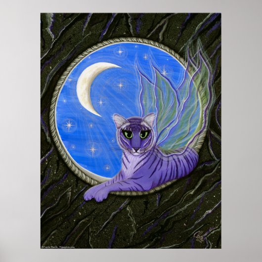 Tigerpixie Fairy Tiger Fantasy Cat Art Print (Voorkant)