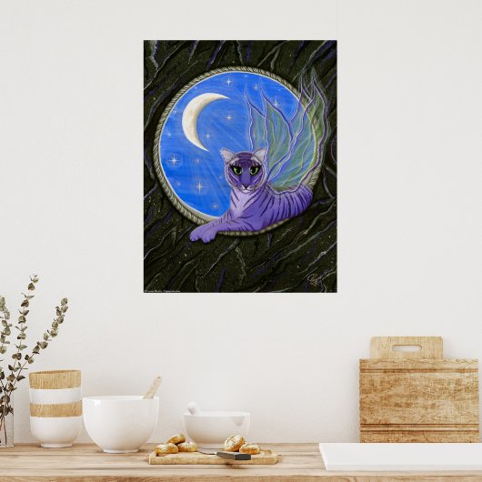 Tigerpixie Fairy Tiger Fantasy Cat Art Print (Keuken)
