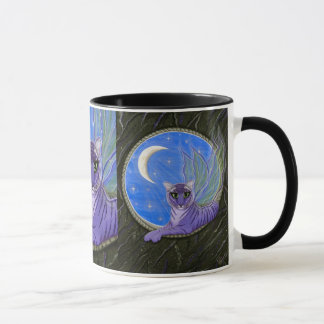 Tigerpixie Fairy Tiger Paarse Fantasy Cat Art Mok