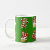 Tigers als Santa Christmas herhalend patroonontwer Koffiemok (Links)