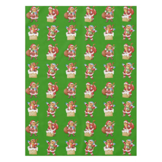 Tigers als Santa Christmas herhalend patroonontwer Tafelkleed